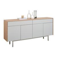 SIDEBOARD Eichefarben, Grau  180/86/42 cm  - Eichefarben/Grau, Design, Holzwerkstoff (180/86/42cm) - home24