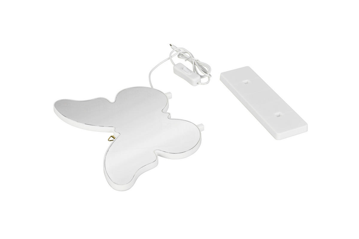 LED-WANDLEUCHTE Papillon 27/26/6 cm   - Transparent/Weiß, LIFESTYLE, Kunststoff (27/26/6cm)