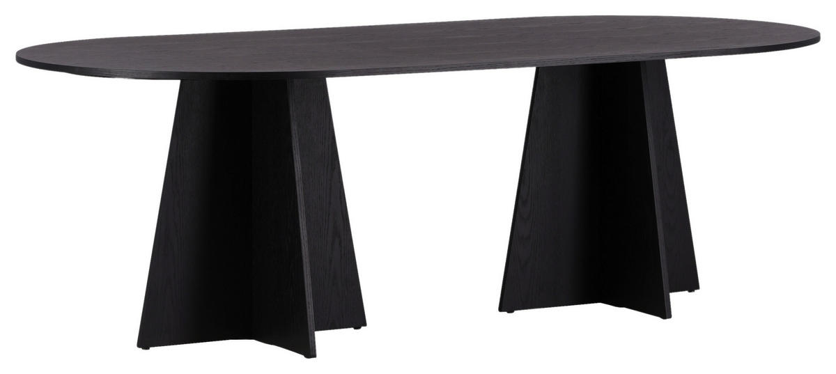 ESSTISCH furniert oval Schwarz  - Schwarz, Design, Holz (230/115/75cm) - Livetastic