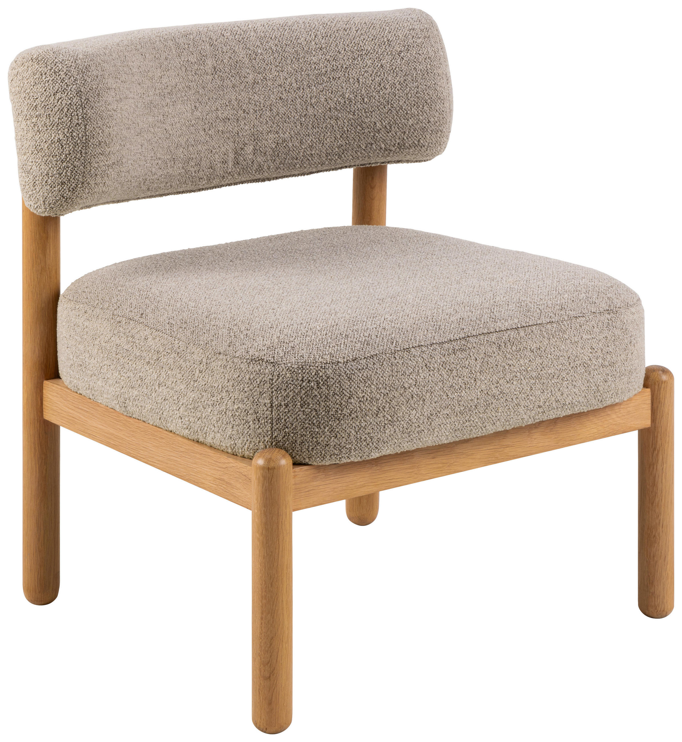 SESSEL Flachgewebe Beige  - Eichefarben/Beige, Design, Holz/Textil (66,5/75/69cm) - MID.YOU