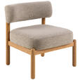 SESSEL Flachgewebe Beige    - Eichefarben/Beige, Design, Holz/Textil (66,5/75/69cm) - Carryhome