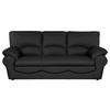 3-SITZER-SOFA Echtleder Schwarz  - Schwarz, Design, Leder/Kunststoff (205/92/85cm) - Livetastic