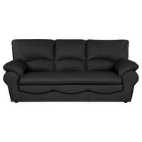 3-SITZER-SOFA Echtleder Schwarz  - Schwarz, Design, Leder/Kunststoff (205/92/85cm) - Livetastic