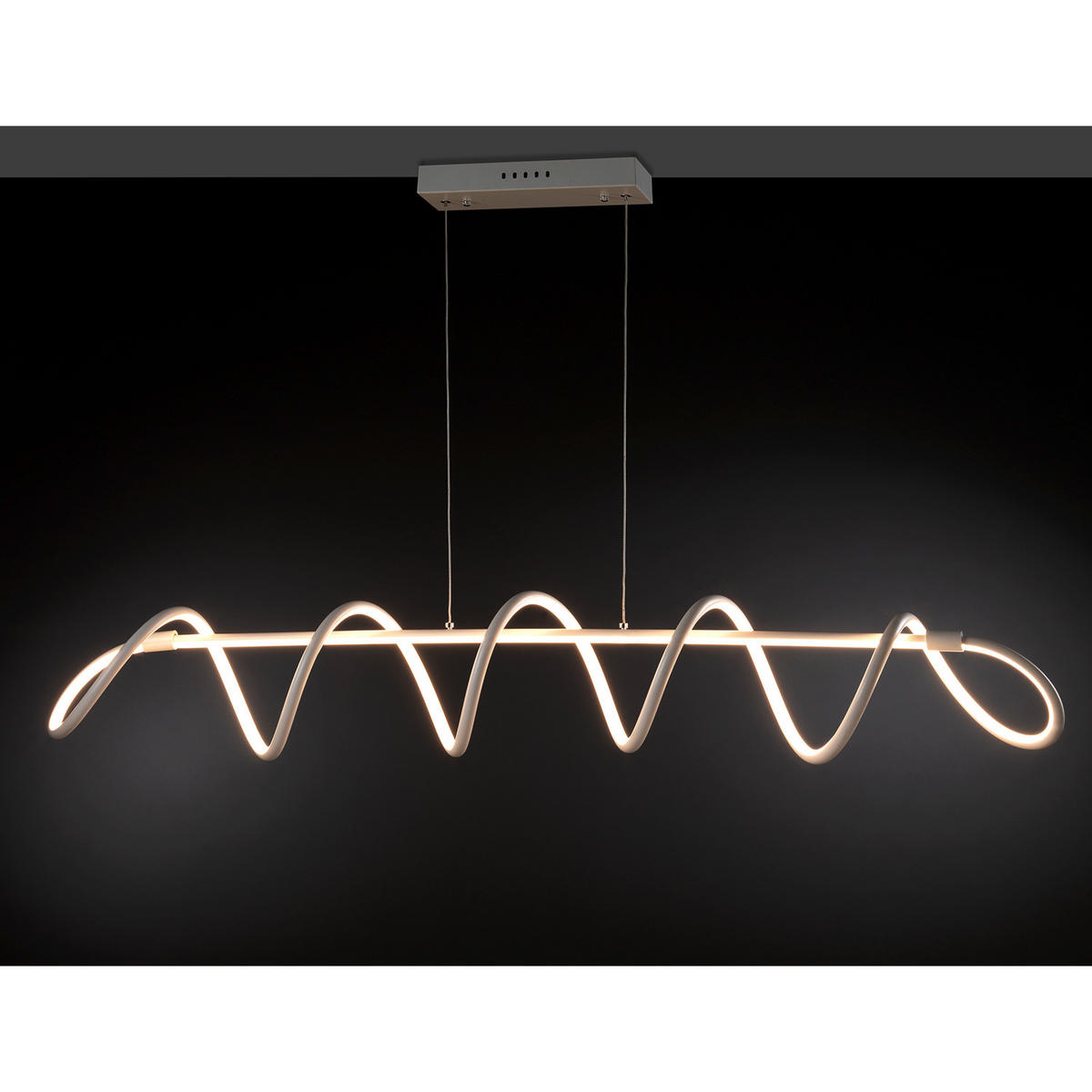 LED-HÄNGELEUCHTE SPIRALE 120/30/130 cm   - Weiß Hochglanz, Design, Metall (120/30/130cm)
