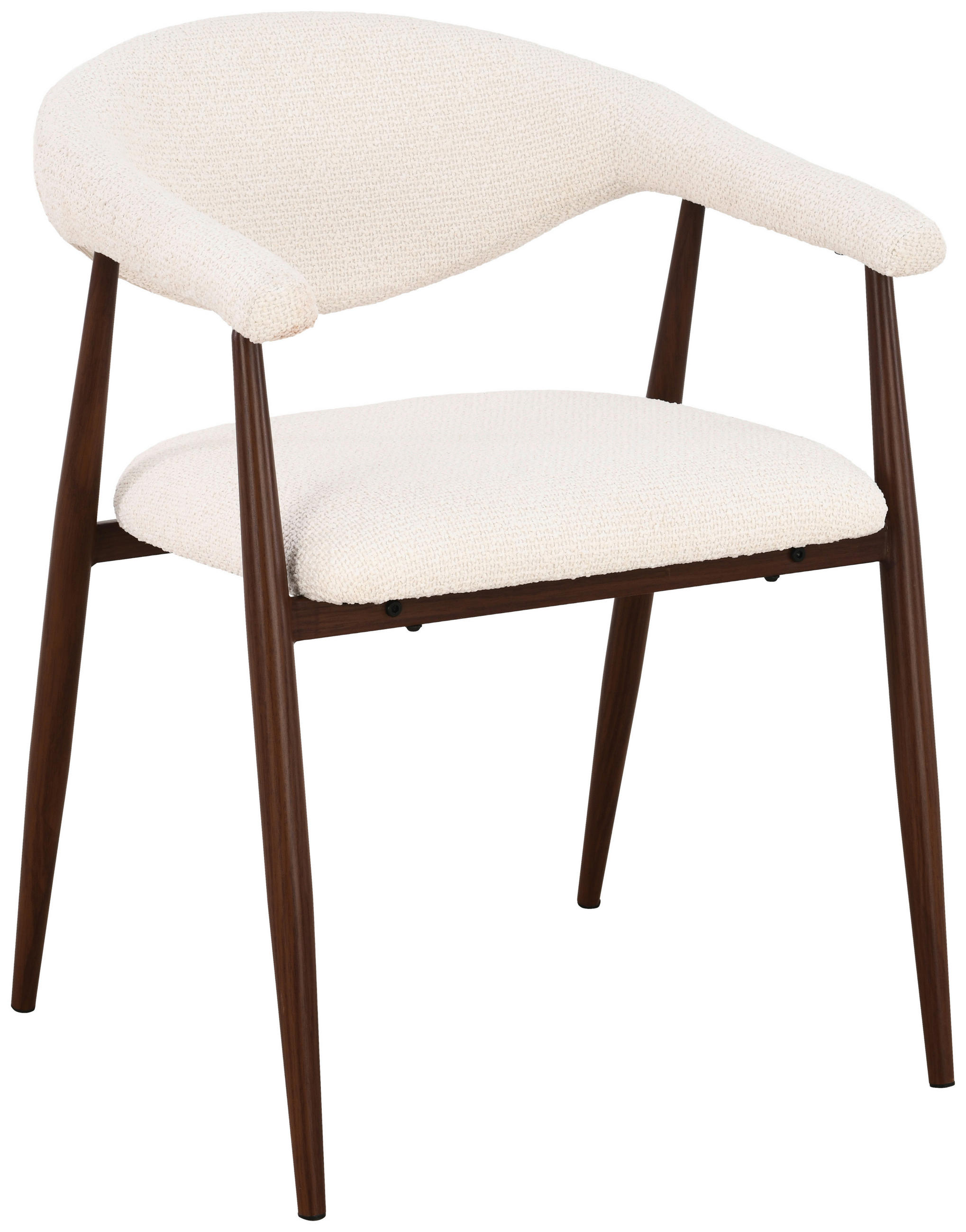 ARMLEHNSTUHL  Stoffauswahl Bouclé  Creme, Walnussfarben  - Walnussfarben/Creme, Design, Textil/Metall (58/78/60cm) - Lomoco