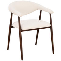 ARMLEHNSTUHL  Stoffauswahl Bouclé  Creme, Walnussfarben  - Walnussfarben/Creme, Design, Textil/Metall (58/78/60cm) - Lomoco