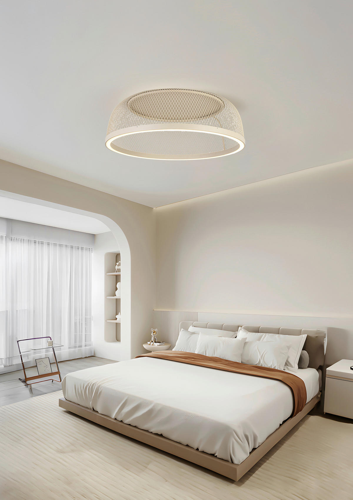 LED-DECKENLEUCHTE 50 W  60,5/23,5 cm    - Sandfarben, Design, Kunststoff/Metall (60,5/23,5cm) - Novel