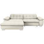 ECKSOFA in Mikrofaser Weiß  180/265 cm  - Chromfarben/Weiß, Design, Textil/Metall (180/265cm) - Carryhome