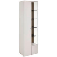 VITRINE  in Eiche Weiß  - Anthrazit/Weiß, Design, Glas/Holz (60/208/43cm) - Venjakob