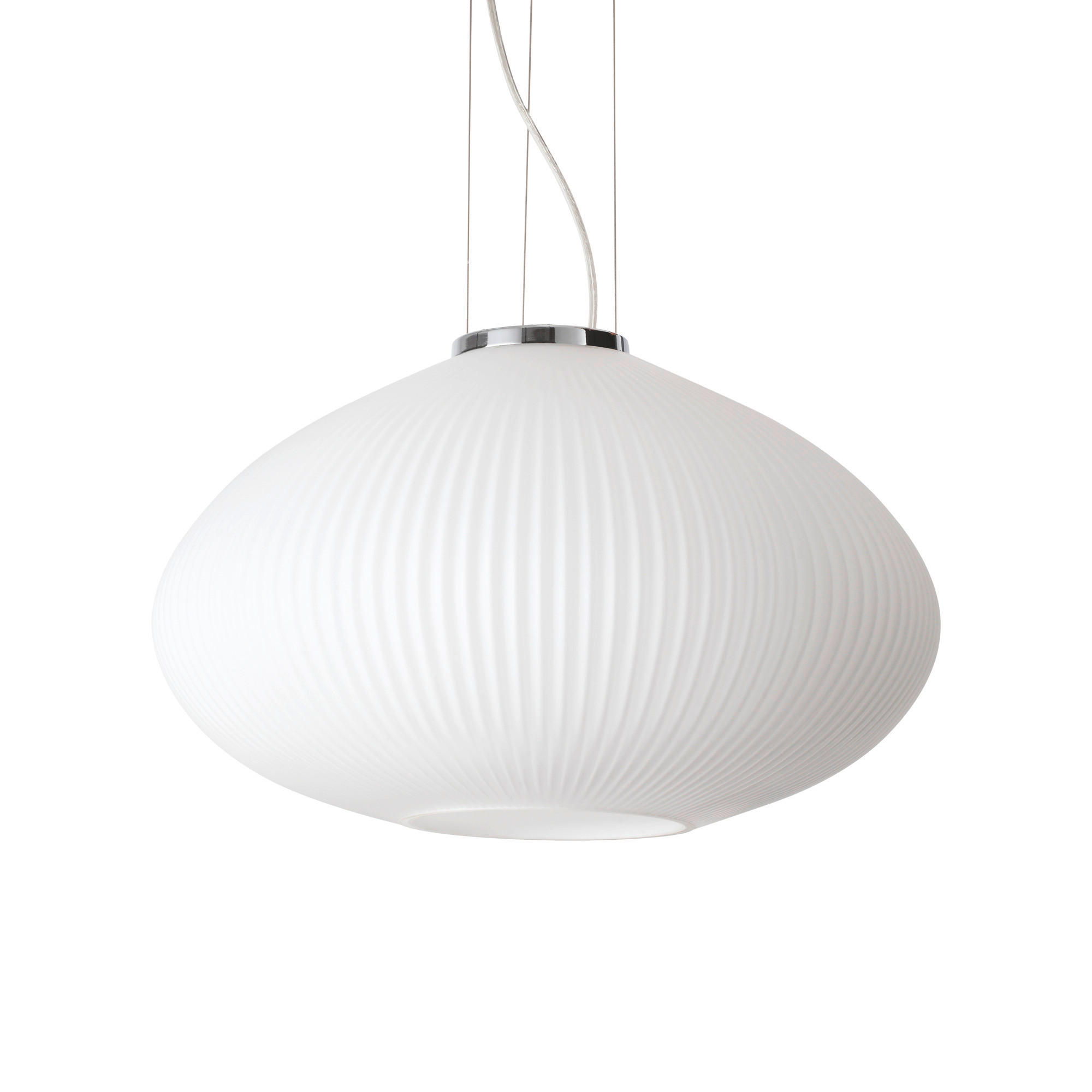 HÄNGELEUCHTE 45/36/245 cm  - Chromfarben/Weiß, KONVENTIONELL, Glas/Metall (45/36/245cm)