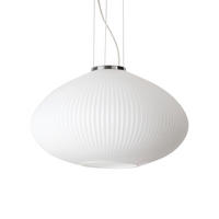 HÄNGELEUCHTE 45/36/245 cm  - Chromfarben/Weiß, KONVENTIONELL, Glas/Metall (45/36/245cm)