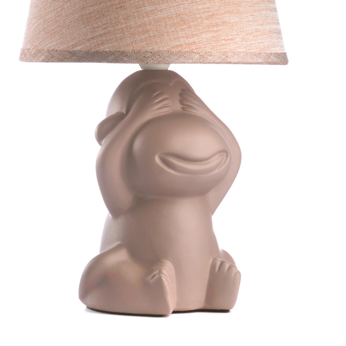 DĚTSKÁ STOLNÍ LAMPIČKA, 17/28 cm  - hnědá, Trend, textil/keramika (17/28cm)