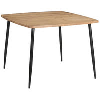 ESSTISCH Akazie massiv bootsförmig Schwarz, Akaziefarben  - Schwarz/Akaziefarben, Design, Holz/Metall (80/80/76cm) - Ti'me