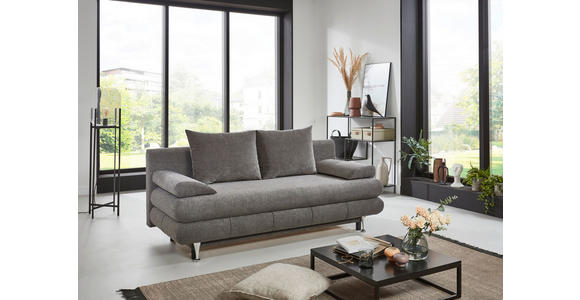 SCHLAFSOFA Webstoff Taupe  - Taupe/Edelstahlfarben, KONVENTIONELL, Kunststoff/Textil (190/93/92cm) - Carryhome