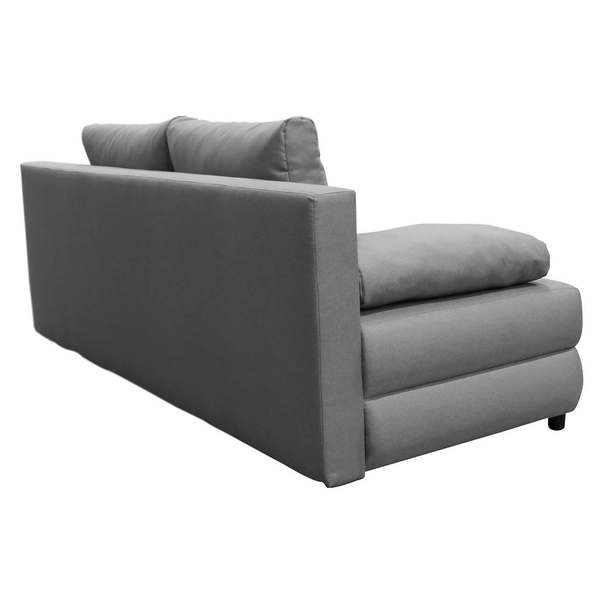 SCHLAFSOFA Webstoff Grau  - Schwarz/Grau, Design, Kunststoff/Textil (200/88/87cm) - P & B