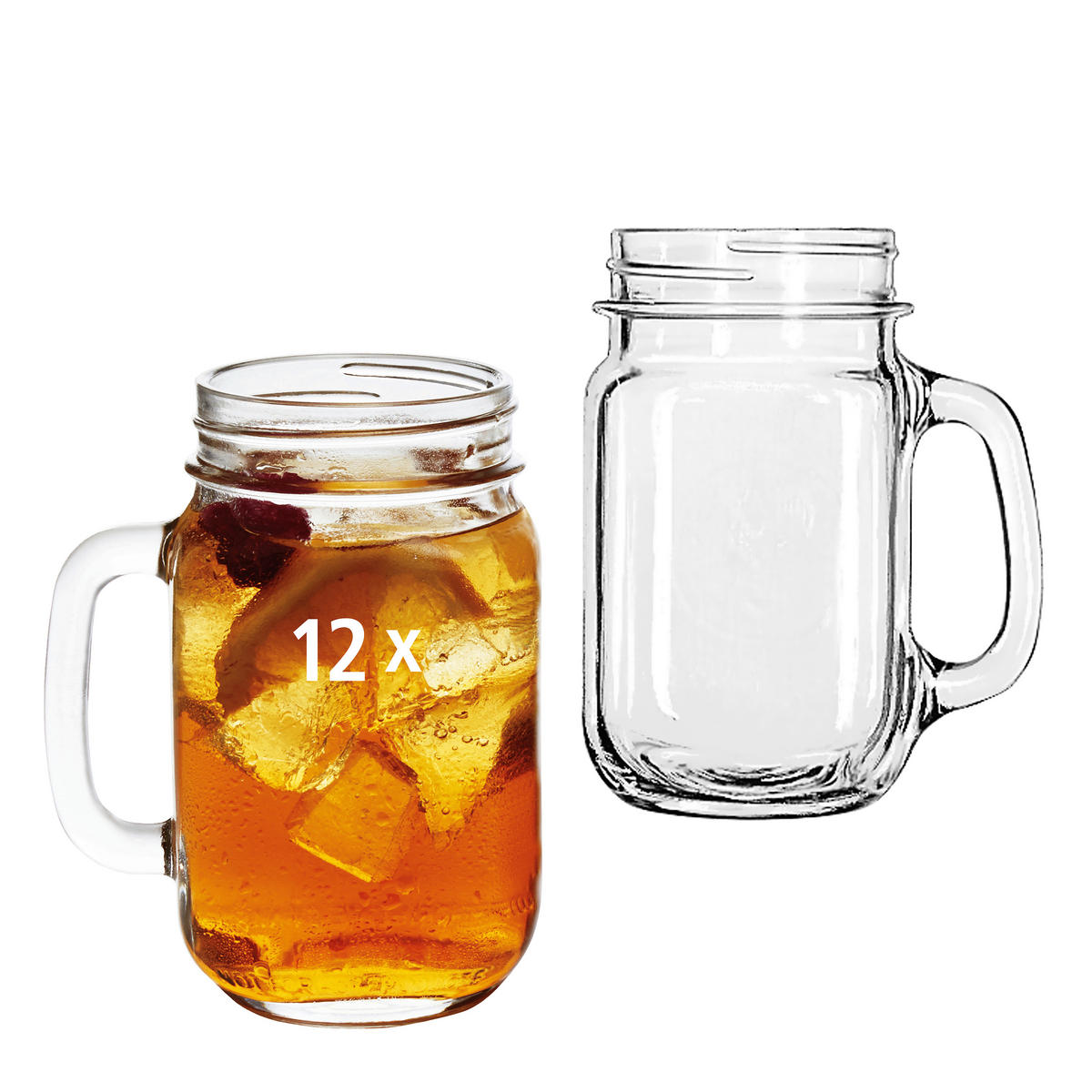 GLÄSERSET DRINKING JARS  12-teilig  - Klar, Basics, Glas (9/13,5cm)