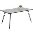 ESSTISCH in Holzwerkstoff 160/90/77 cm  - Schwarz/Grau, KONVENTIONELL, Holzwerkstoff/Metall (160/90/77cm) - Carryhome
