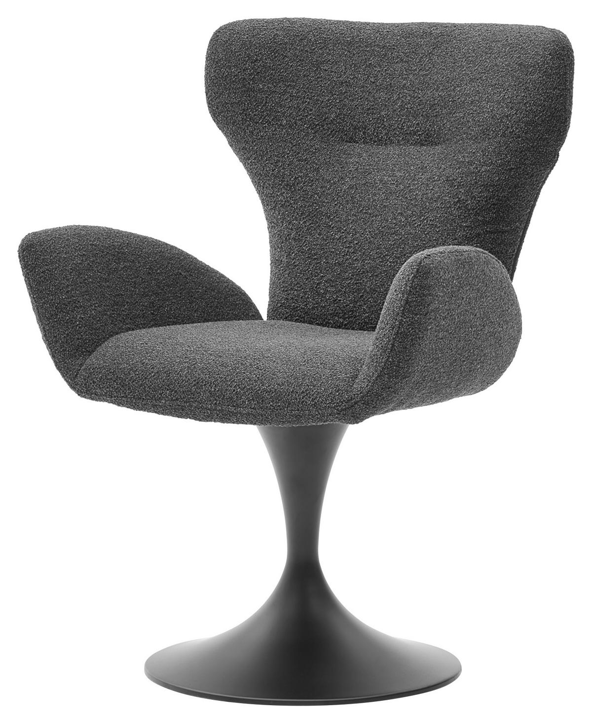 ARMLEHNSTUHL  in Bouclé  - Schwarz, Design, Textil/Metall (65/93/68cm) - Musterring