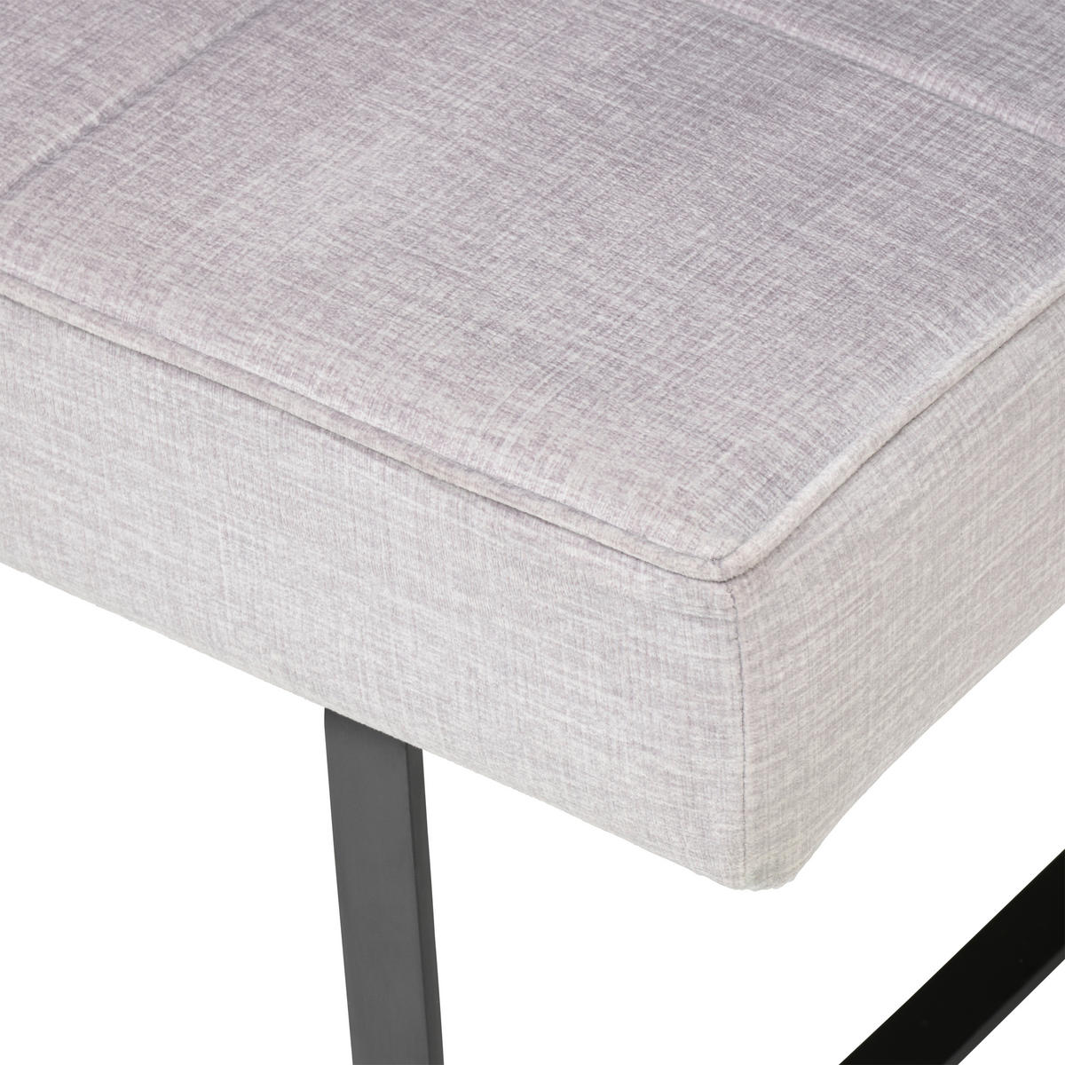 SITZBANK 140/49/47 cm Samt Grau  - Schwarz/Grau, KONVENTIONELL, Textil/Metall (140/49/47cm) - MID.YOU