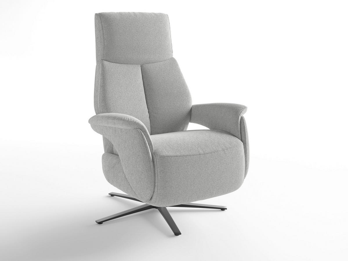 RELAXSESSEL Textil Silberfarben  - Silberfarben/Schwarz, Basics, Textil/Metall (75/115/85cm) - Sit & More
