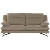 3-SITZER-SOFA in Leder Beige  - Beige, Design, Leder/Metall (215/90/109cm)