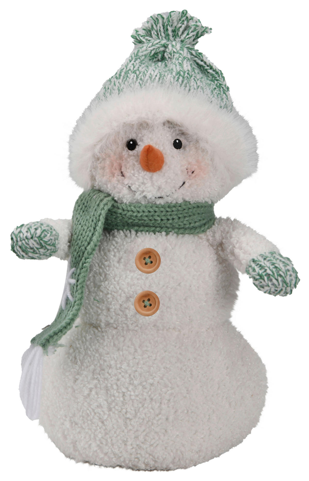 SCHNEEMANN - Weiß/Grün, LIFESTYLE, Textil (16/30/12cm) - X-Mas