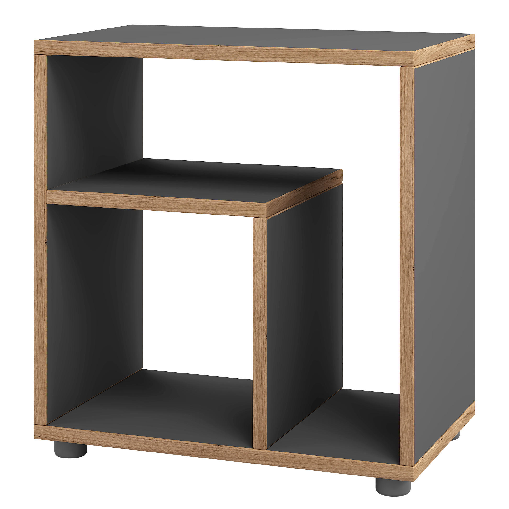 BEISTELLTISCH in Holzwerkstoff 50/55/30 cm  - Honigeiche/Anthrazit, Design, Holzwerkstoff/Kunststoff (50/55/30cm) - MID.YOU