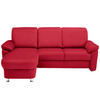 ECKSOFA in Flachgewebe Hellrot  - Chromfarben/Hellrot, Konventionell, Textil/Metall (163/250cm) - Beldomo System