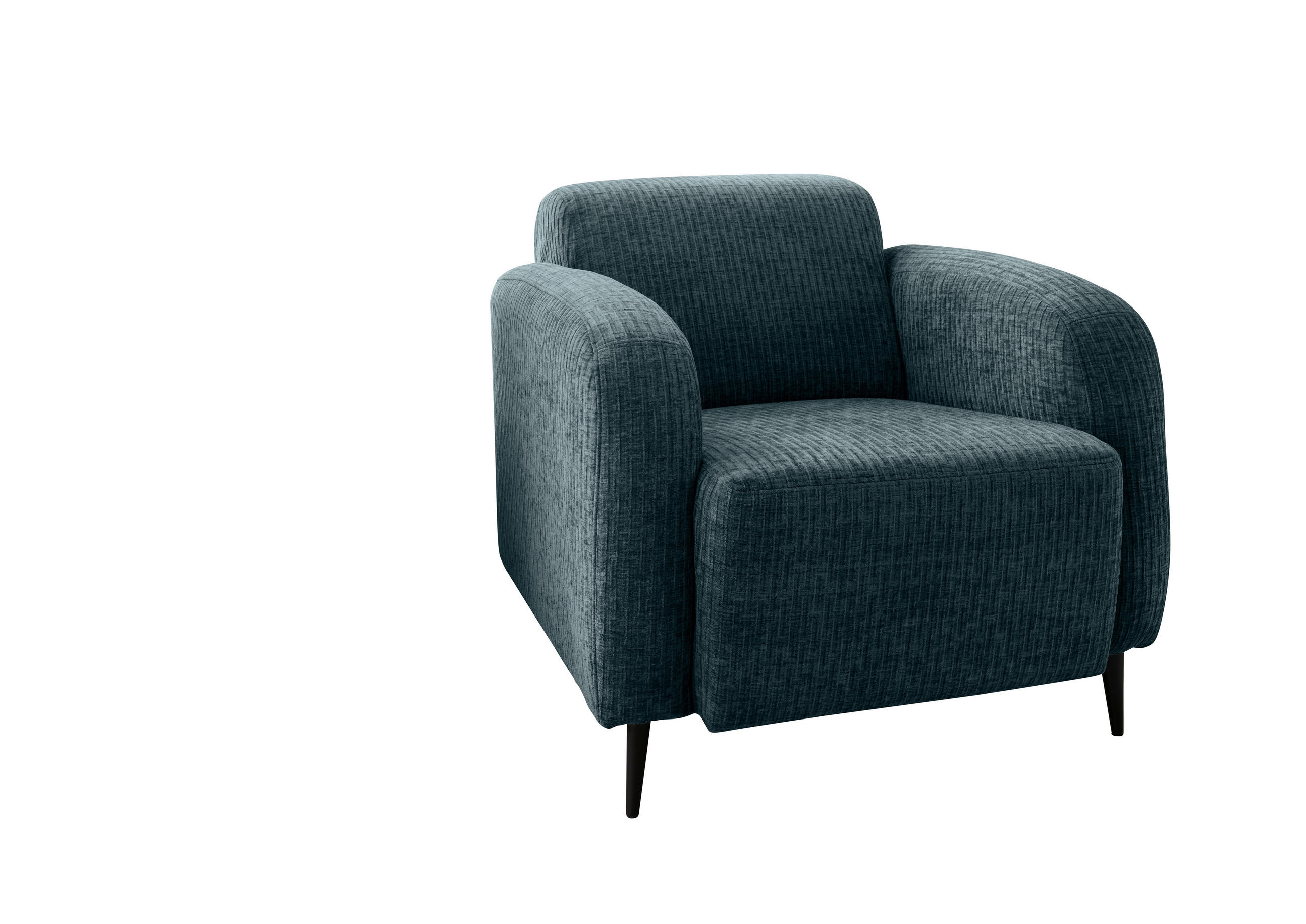 SESSEL Velours Blau    - Blau/Schwarz, MODERN, Textil/Metall (85/76/90cm) - Livetastic