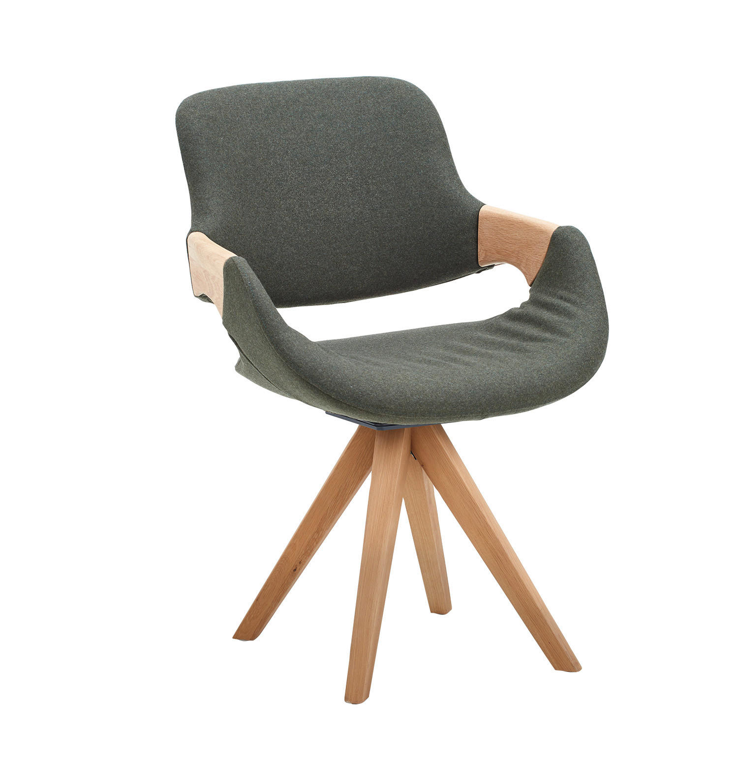ARMLEHNSTUHL in Holz, Textil Grau, Eichefarben  - Eichefarben/Grau, Natur, Holz/Textil (60/88/59cm) - Valnatura