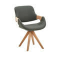 ARMLEHNSTUHL in Holz, Textil Grau, Eichefarben  - Eichefarben/Grau, Natur, Holz/Textil (60/88/59cm) - Valnatura