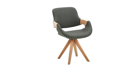 ARMLEHNSTUHL in Holz, Textil Grau, Eichefarben  - Eichefarben/Grau, Natur, Holz/Textil (60/88/59cm) - Valnatura