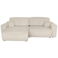 ECKSOFA Naturfarben Cord  - Schwarz/Naturfarben, KONVENTIONELL, Kunststoff/Textil (148/265cm) - Carryhome