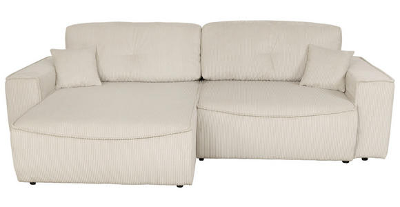 ECKSOFA Naturfarben Cord  - Schwarz/Naturfarben, KONVENTIONELL, Kunststoff/Textil (148/265cm) - Carryhome