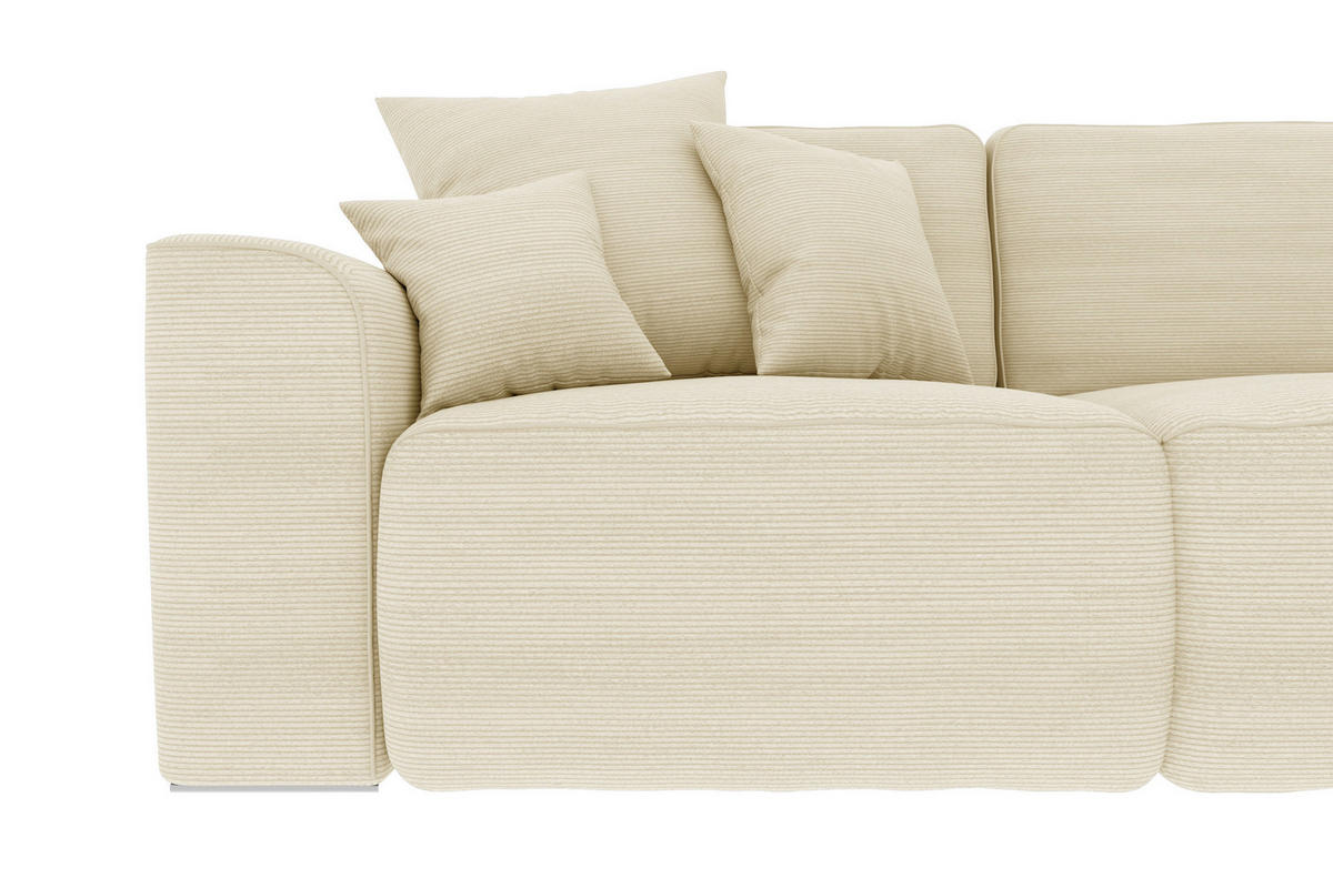 ECKSOFA in Cord Beige  - Chromfarben/Beige, Konventionell, Kunststoff/Textil (293/195cm) - MID.YOU