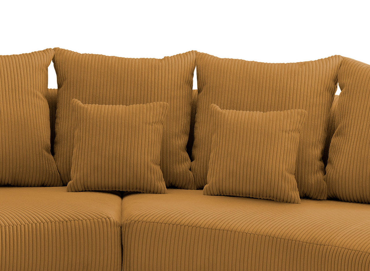 WOHNLANDSCHAFT Goldfarben Cord  - Goldfarben/Schwarz, Design, Kunststoff/Textil (300/160cm) - Livetastic