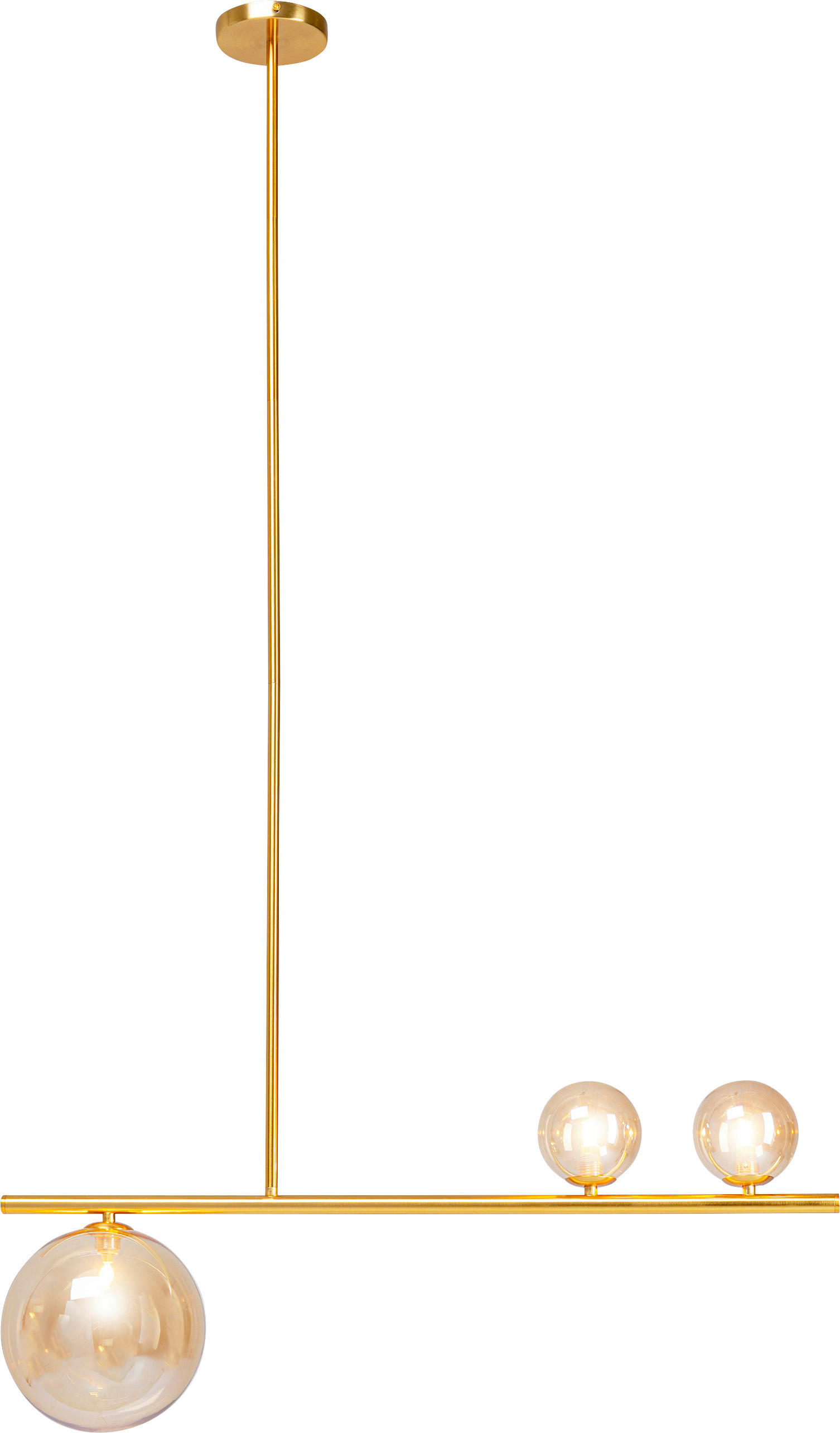 HÄNGELEUCHTE TALEA 81/120/20 cm   - Goldfarben, Design, Glas/Metall (81/120/20cm) - Kare-Design