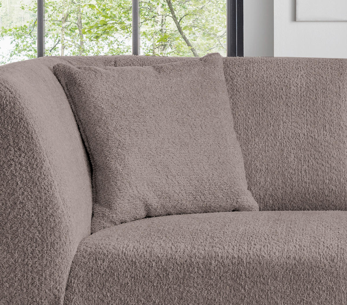 2-SITZER-SOFA in Bouclé Taupe  - Taupe/Schwarz, Modern, Holz/Textil (172/83/88cm) - MID.YOU
