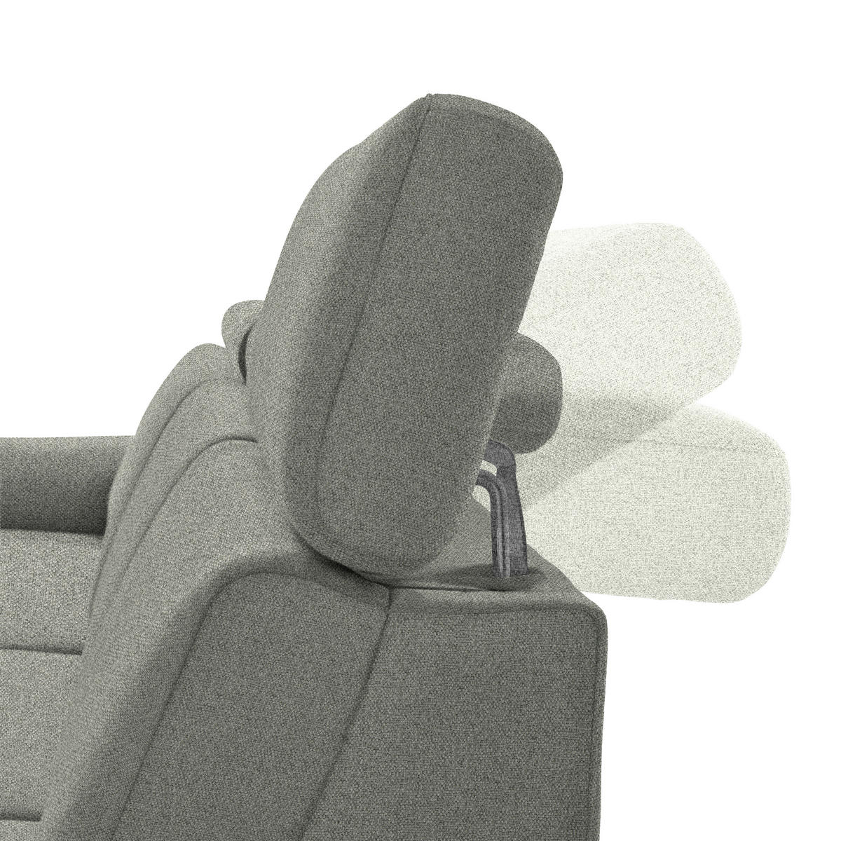 ECKSOFA Grün Flachgewebe Rücken echt, Kopfteilverstellung  - Schwarz/Grün, KONVENTIONELL, Textil/Metall (182/304cm) - Pure Home Comfort