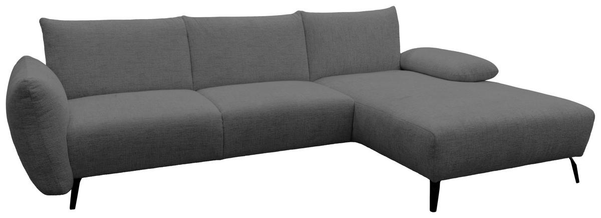ECKSOFA 200 030 Grau Chenille  - Beige/Schwarz, MODERN, Textil/Metall (274/155cm) - Livetastic