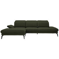 ECKSOFA in Webstoff Olivgrün  - Schwarz/Olivgrün, Design, Textil/Metall (180/289cm) - Stylife