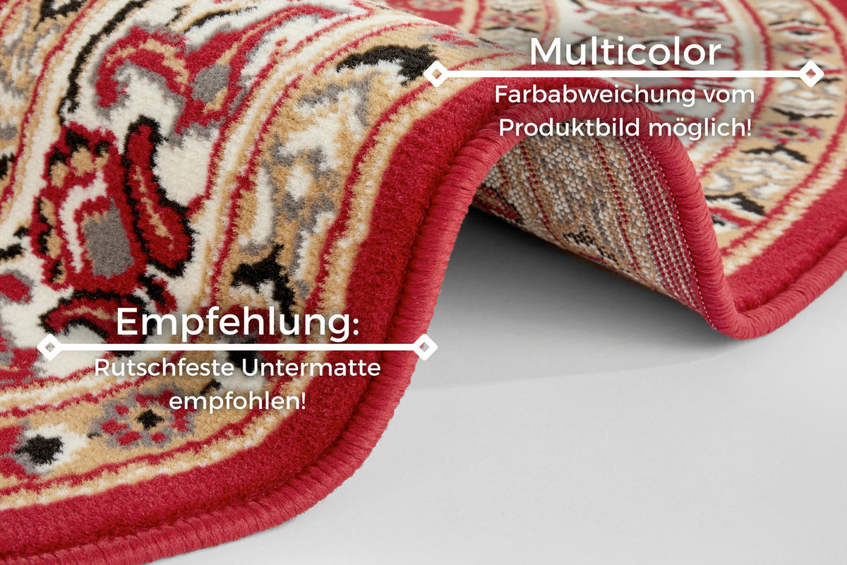 VINTAGE-TEPPICH 160 cm Mirkan Rot, Multicolor  - Rot/Multicolor, Basics, Kunststoff/Textil (160cm) - Hanse Home