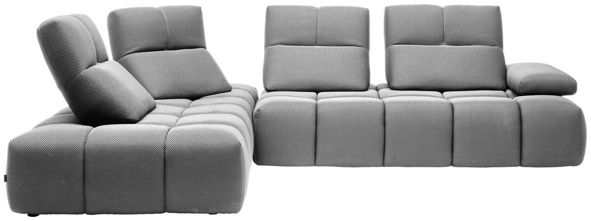 ECKSOFA in Struktur Grauweiss  - Schwarz/Grauweiss, Design, Kunststoff/Textil (233/313cm) - Emilio Belluti