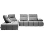 ECKSOFA in Struktur Grauweiß  233/313 cm  - Grauweiß/Schwarz, Design, Kunststoff/Textil (233/313cm) - Emilio Belluti