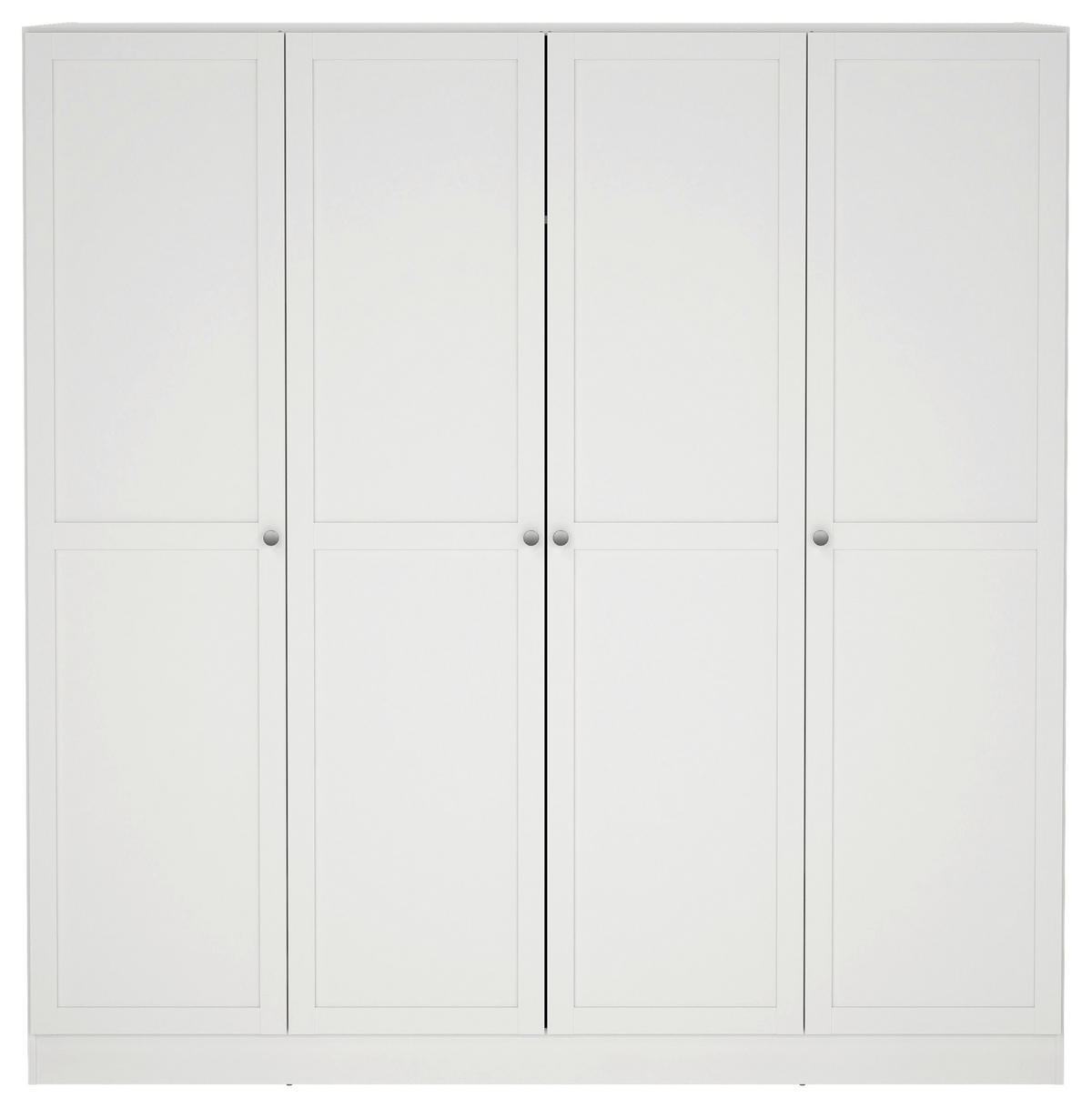 DREHTÜRENSCHRANK in Weiss  - Weiss/Silberfarben, Modern, Holzwerkstoff/Metall (195,5/200/61,7cm) - MID.YOU