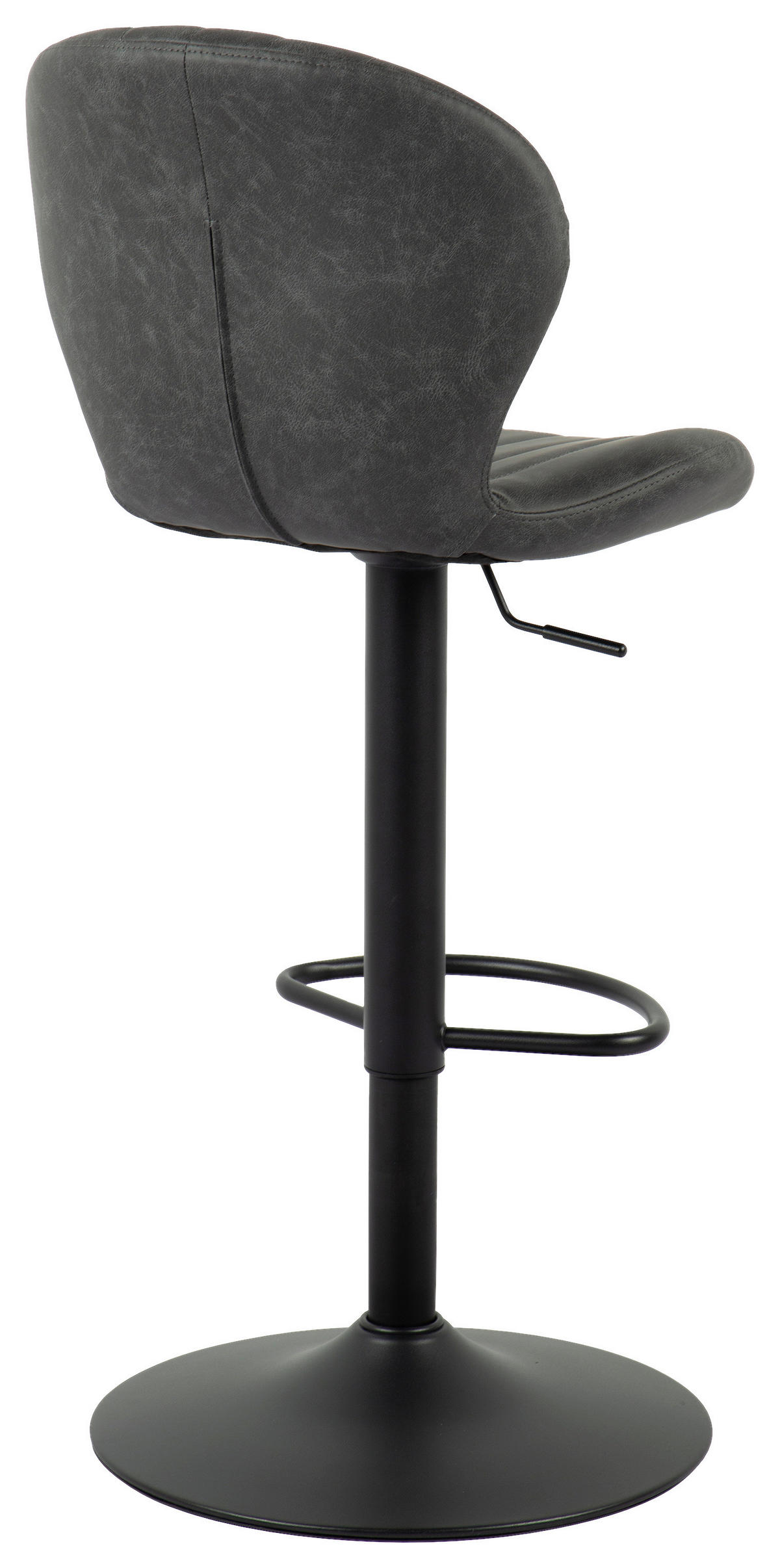 BARHOCKER Metall, Textil Dunkelgrau  - Dunkelgrau/Schwarz, Modern, Textil/Metall (45,5/95-116/50,5cm) - MID.YOU