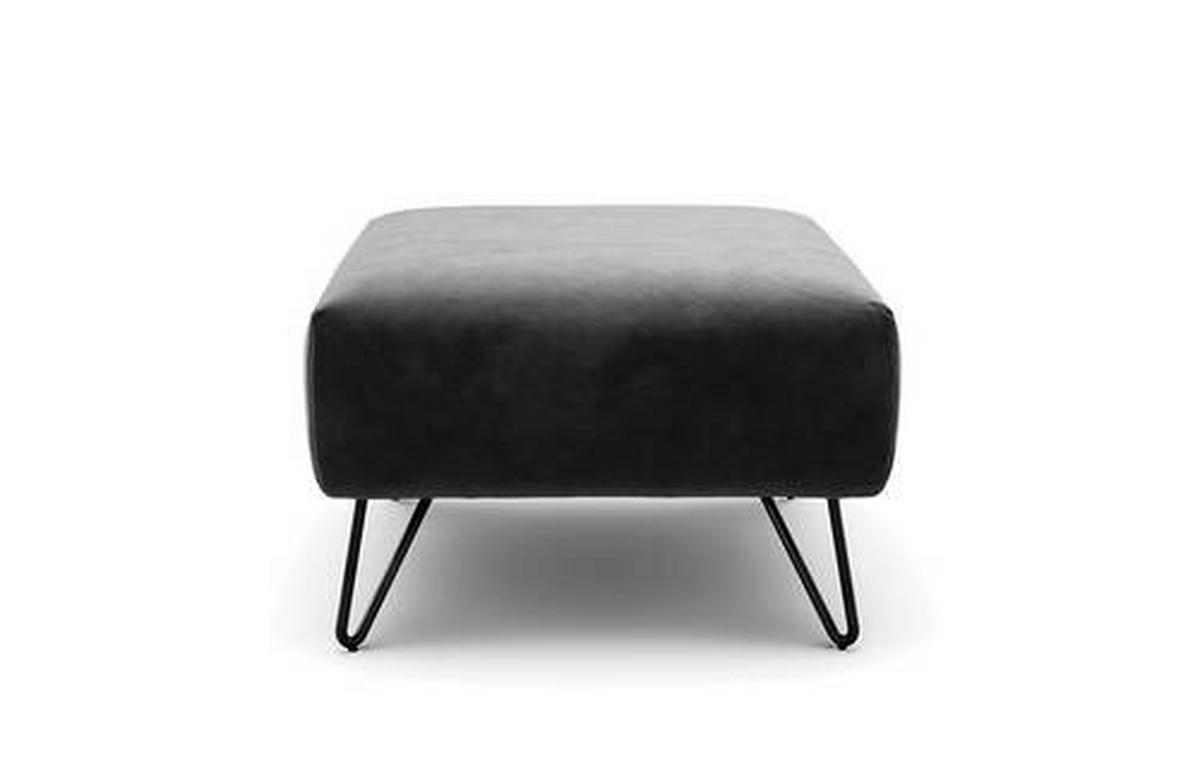 HOCKER in Textil Anthrazit  - Anthrazit/Schwarz, Design, Textil/Metall (90/70/46cm) - SENSOO