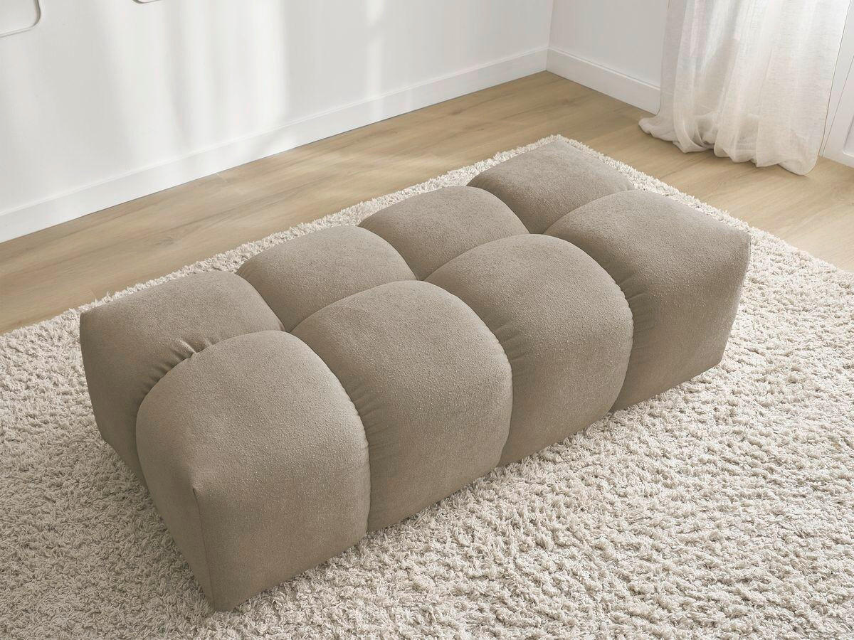 HOCKER EVEREST Struktur Taupe  - Taupe/Schwarz, MODERN, Kunststoff/Textil (140/70/40cm)