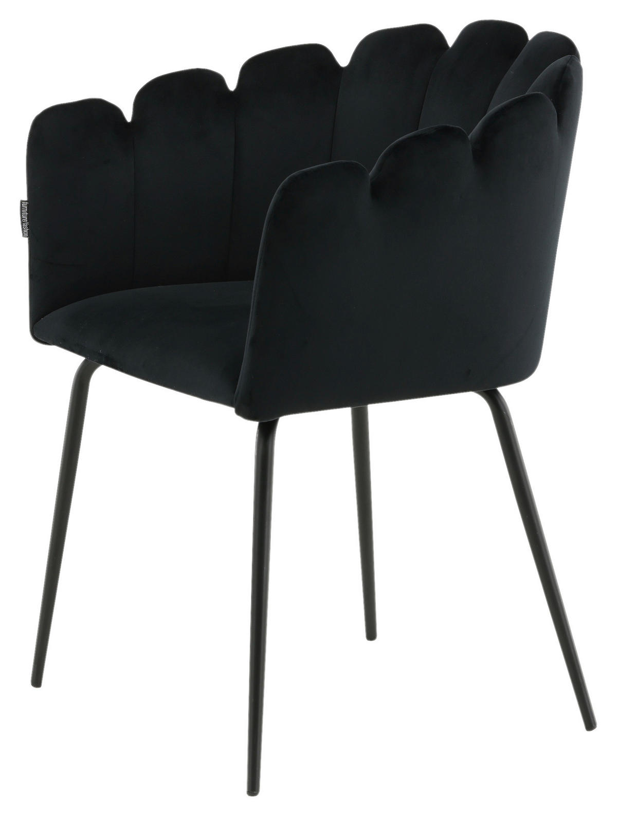 STOL stål sammet  - svart, Design, metall/textil (61/76.56/54cm) - Livetastic