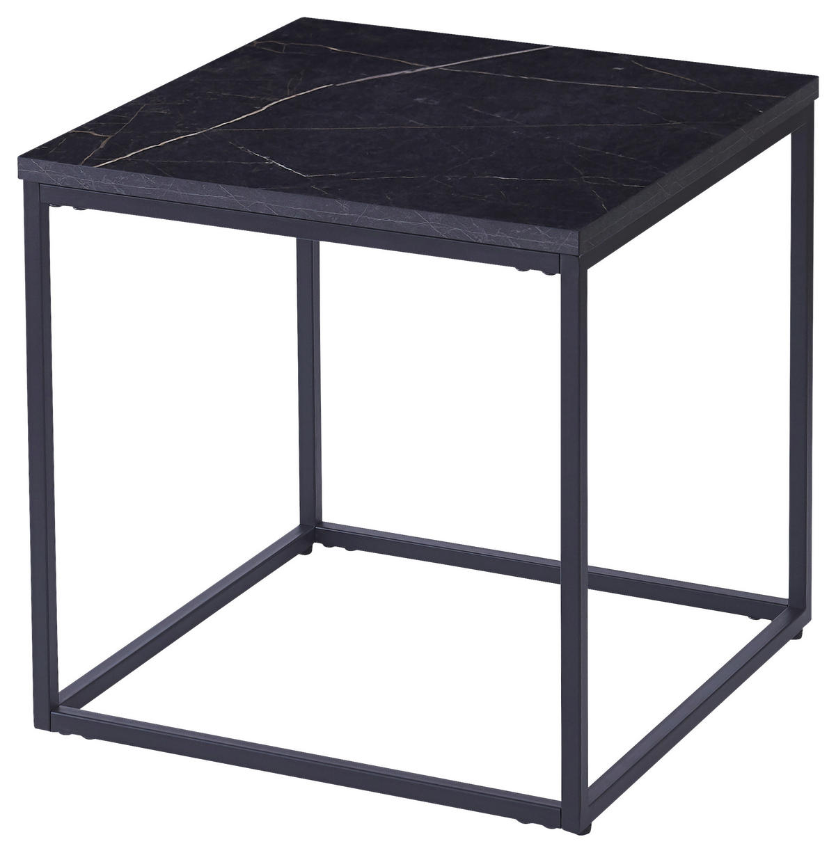 COUCHTISCH 45/45/45 cm quadratisch Schwarz  - Schwarz, Design, Holzwerkstoff/Metall (45/45/45cm) - Ti'me